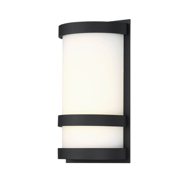 Ferriera LED Indoor and Outdoor Wall Light, Black, 10" H x 6" W x 4" D, 12