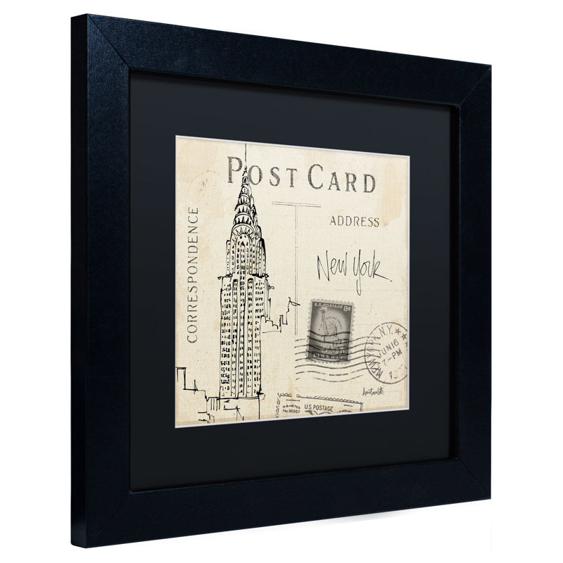Art graphique encadré, "Post card Sketches I" par Anne Tavoletti, H 11 po x l 11 po, Noir