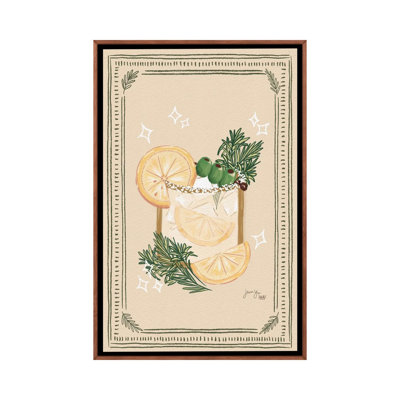 Agrume et olive cocktail - reproduction d'art murale - toile encadrée