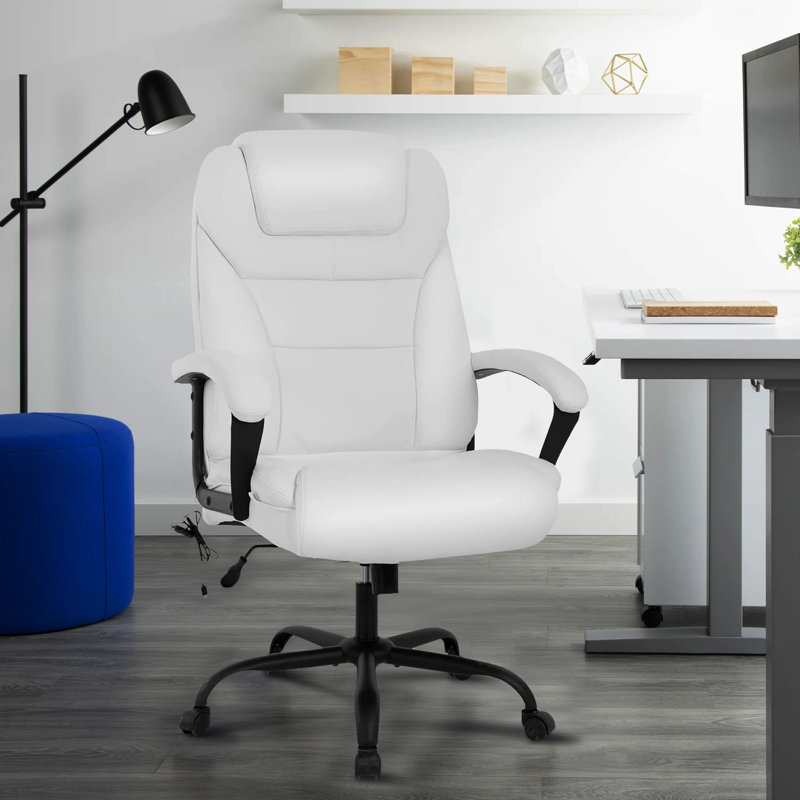 Fauteuil de direction Virgil Big and Tall, Blanc