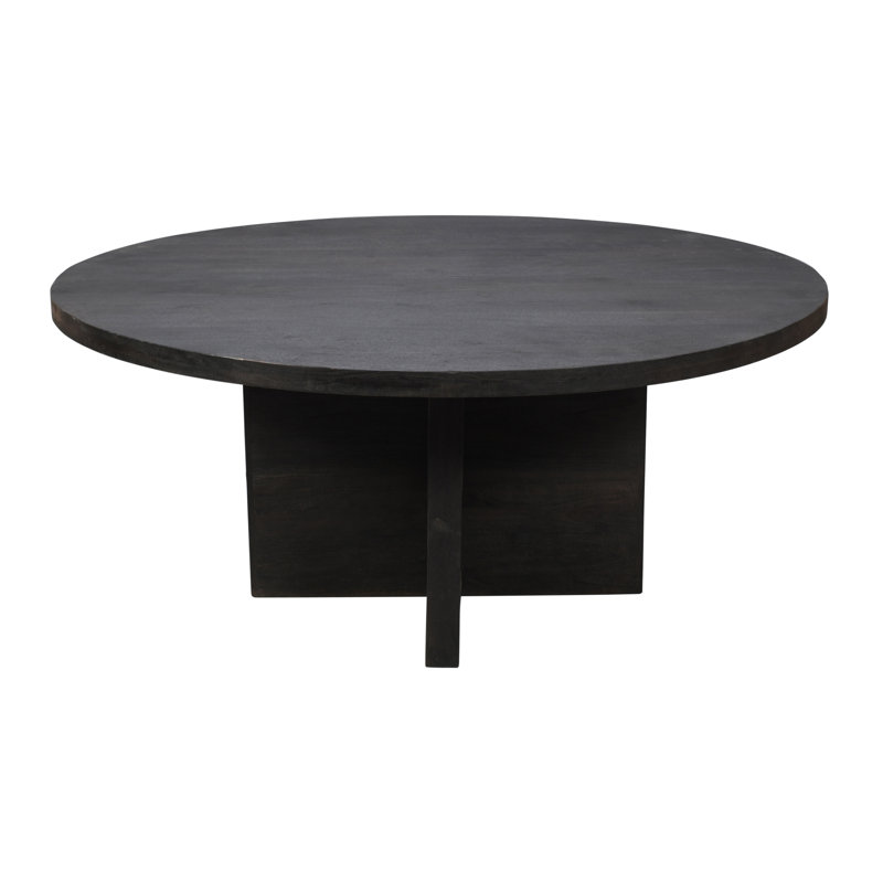 Rounded Solid Wood Dining Table, 48" W x 48" L, Dark Gray