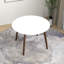 Table de salle à manger compacte Norah pour 4 avec pieds en bois massif et plateau blanc