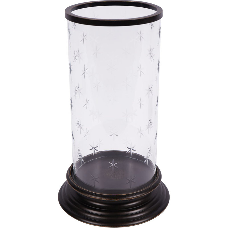 Glass Tabletop Hurricane, 34.5 cm H x 21 cm W x 21 cm D