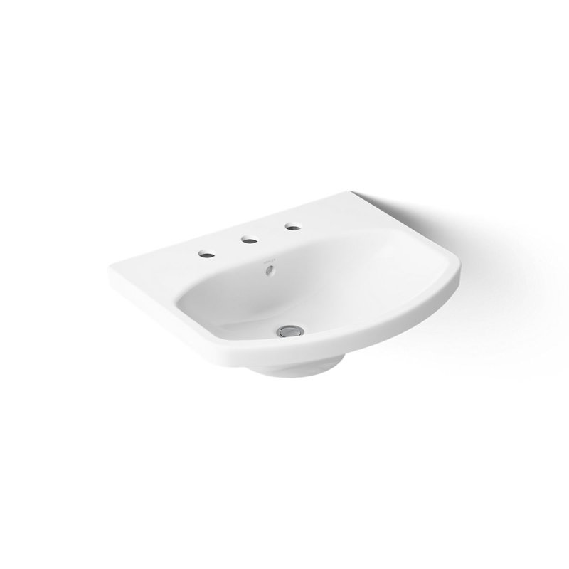 Cimarron® Vitreous China 23" Pedestal Bathroom Sink with Overflow, 8" Centerset, White