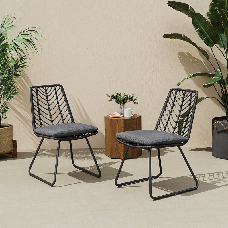 CHAISE, 2PCS avec 2 coussins, gris