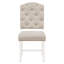 Ensemble de chaises de salle à manger et de salon de style rétro avec 4 chaises rembourrées (bois de chêne naturel et blanc cassé)-129461014-129461015