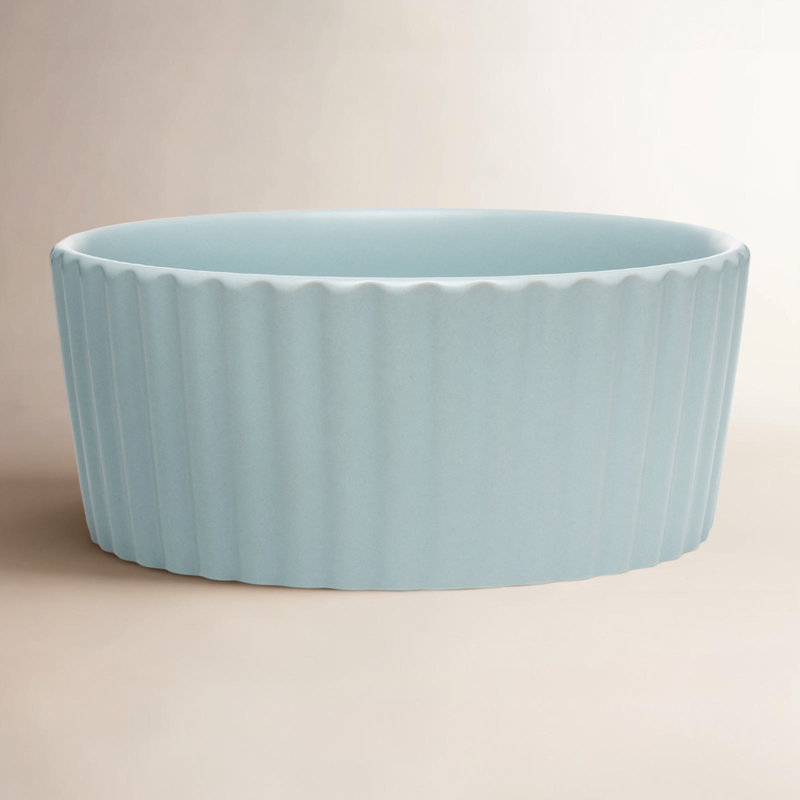 Ripple Ceramic Dog Bowl, Cloud, Large