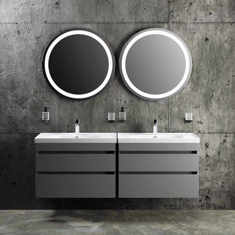 39.6'' Single Bathroom Vanity with Ceramic Top with Mirror