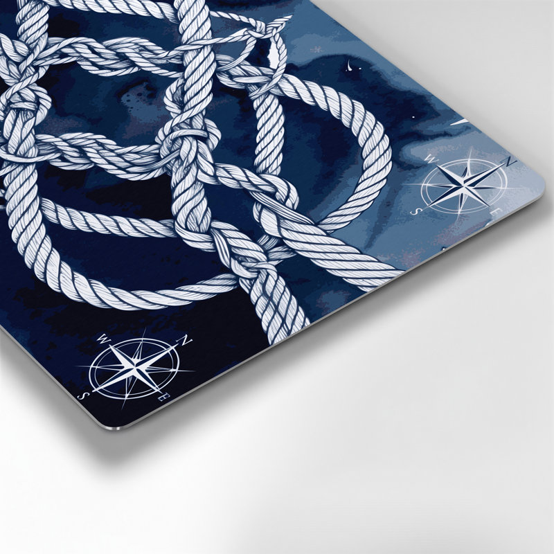 Art mural nautique bleu marine et blanc, H 11 po x l 14 po