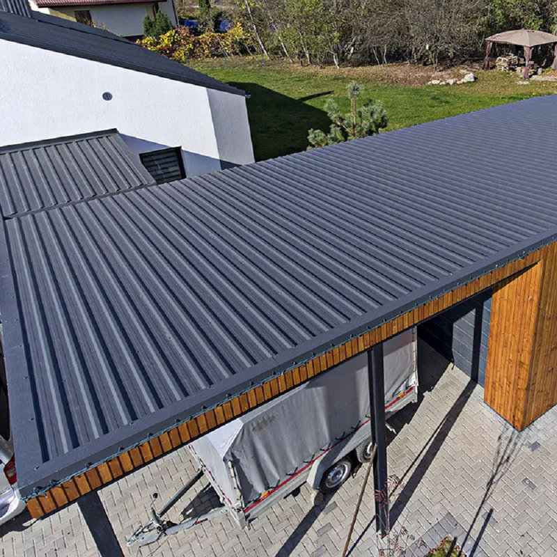 Dakota Fields Rust Resistant Steel Roofing Kit, Charcoal Black