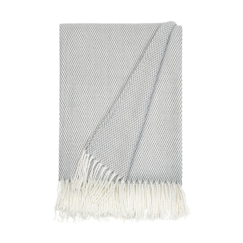 Herringbone Fringe Throw Blanket, Gray