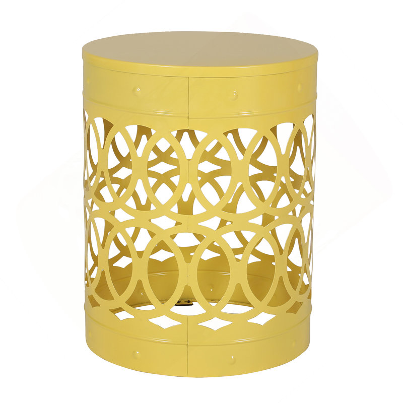 Metal End Table -Large, Yellow