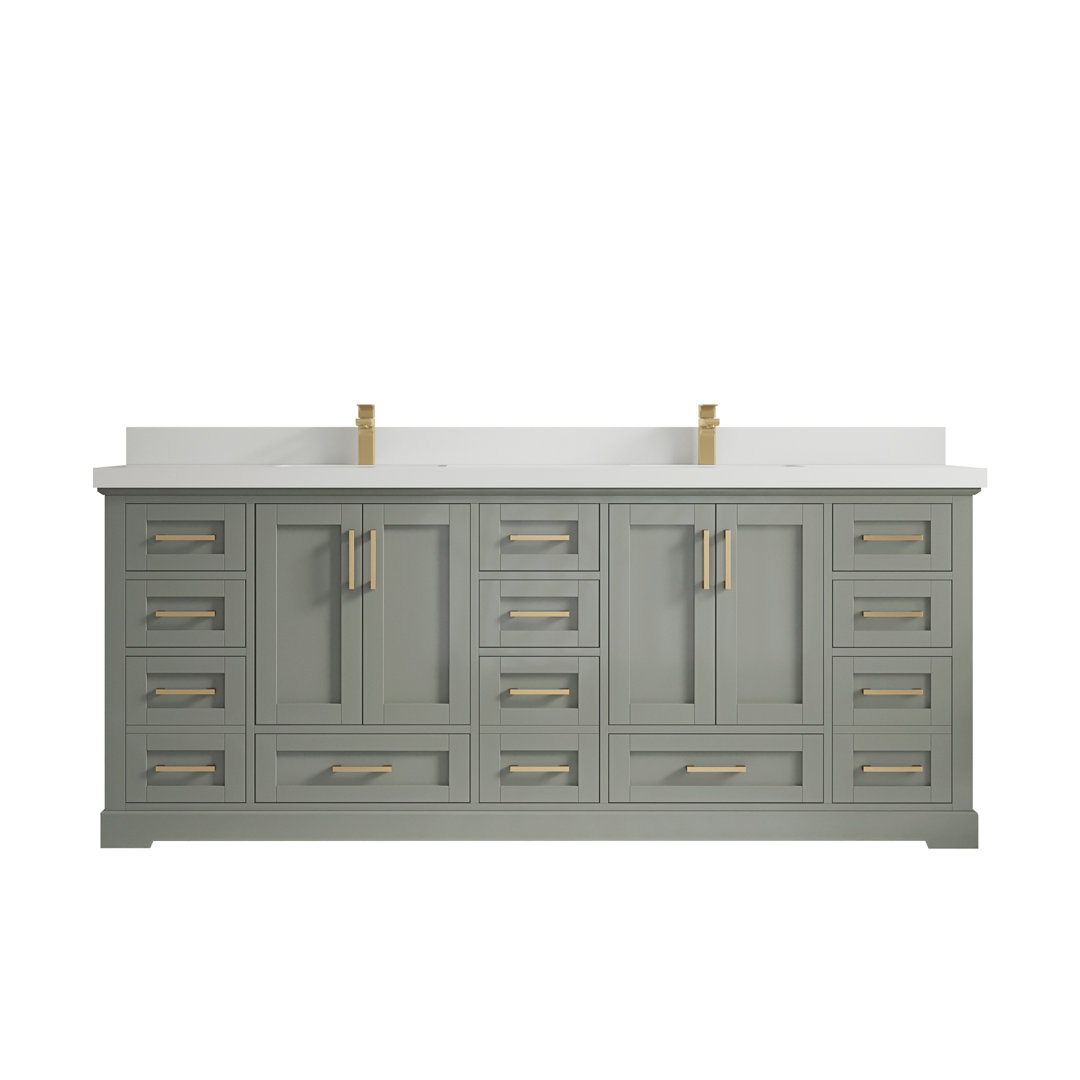 Esin 84'' Double Bathroom Vanity with Top Wildon Home® Top