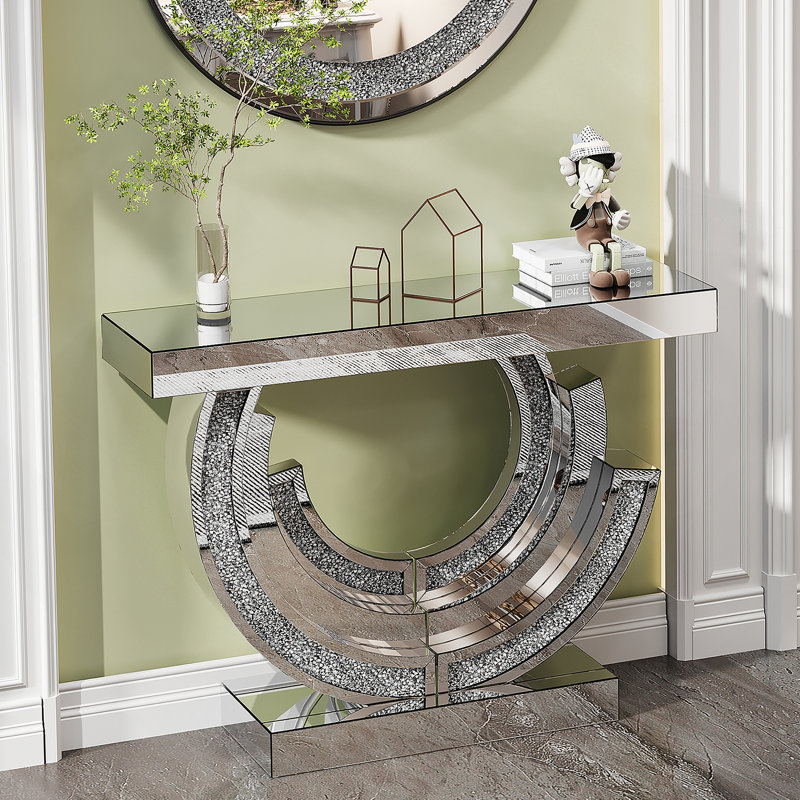Console en miroir pour le salon, Argent