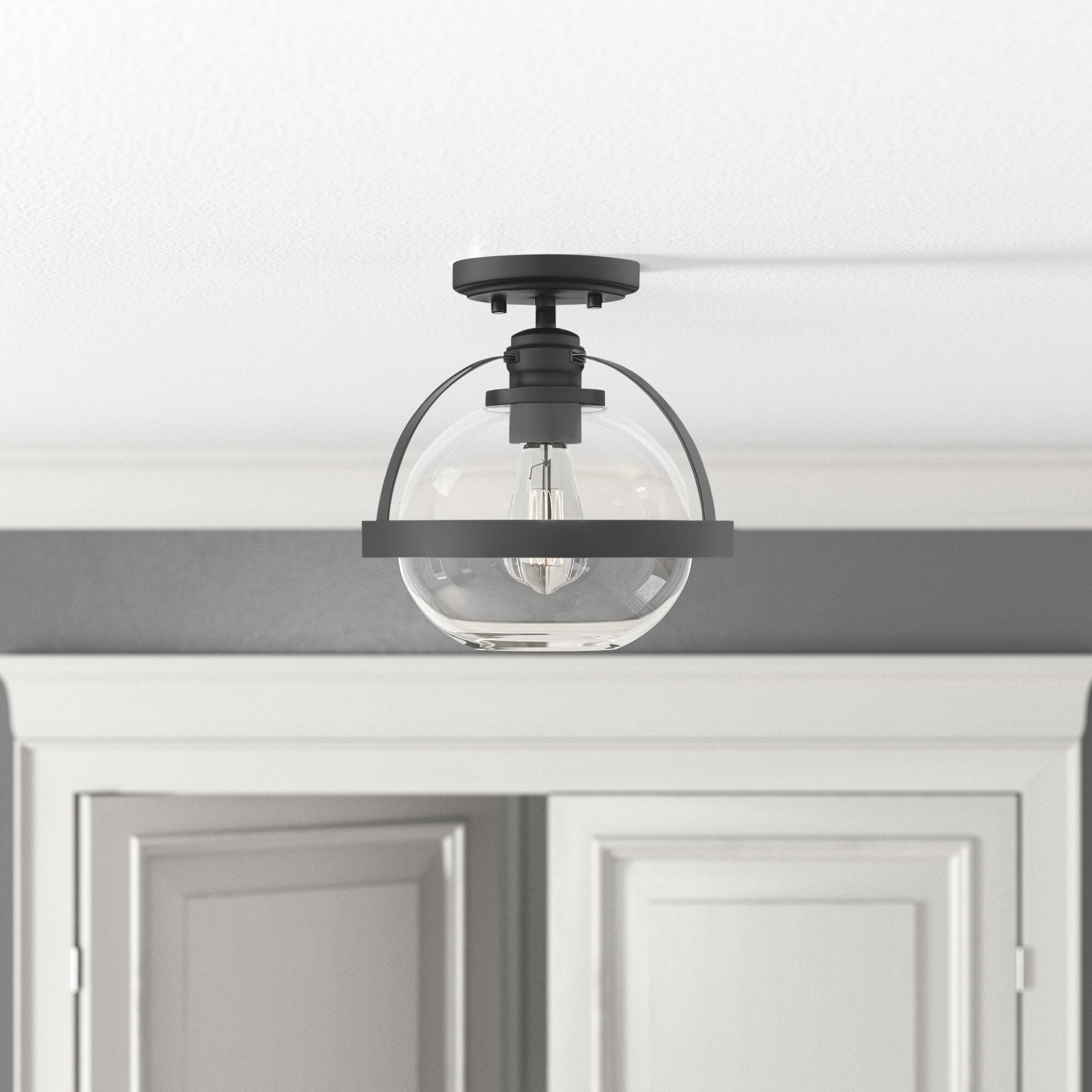 Andres Glass Semi Flush Mount