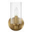 Single Candle Wall Light with Satin Brass Finish