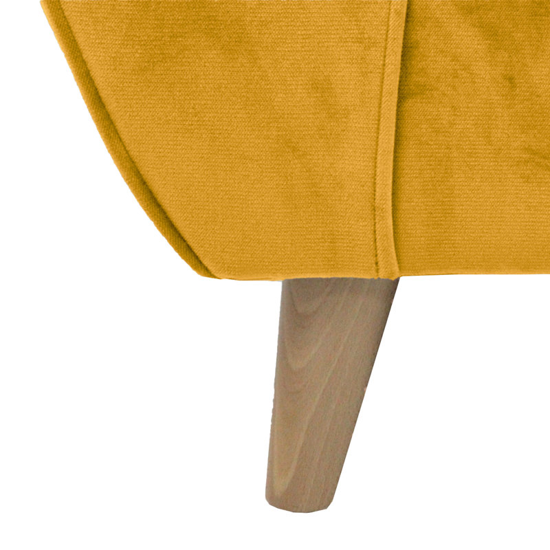 Rafe Scandi Style Velvet Loveseat, Mustard Velvet