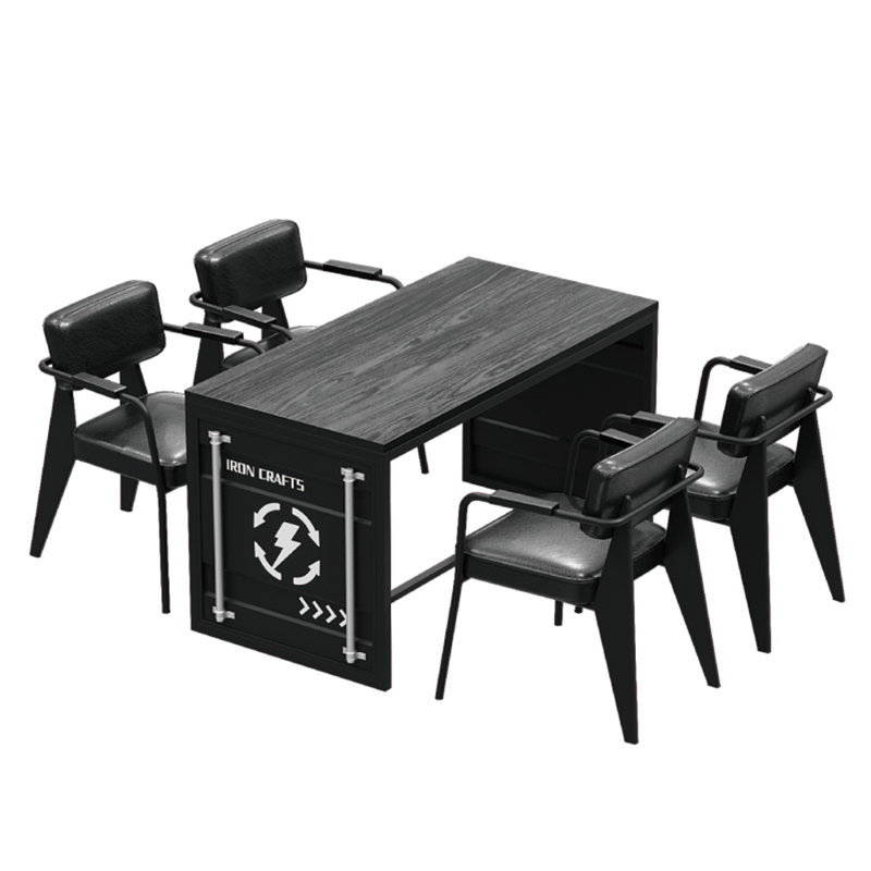 Ensemble de salon en similicuir 5 pièces Kafi, Noir