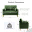 Canapé-lit George en chenille capitonné avec 2 coussins et poches de rangement George-630660919