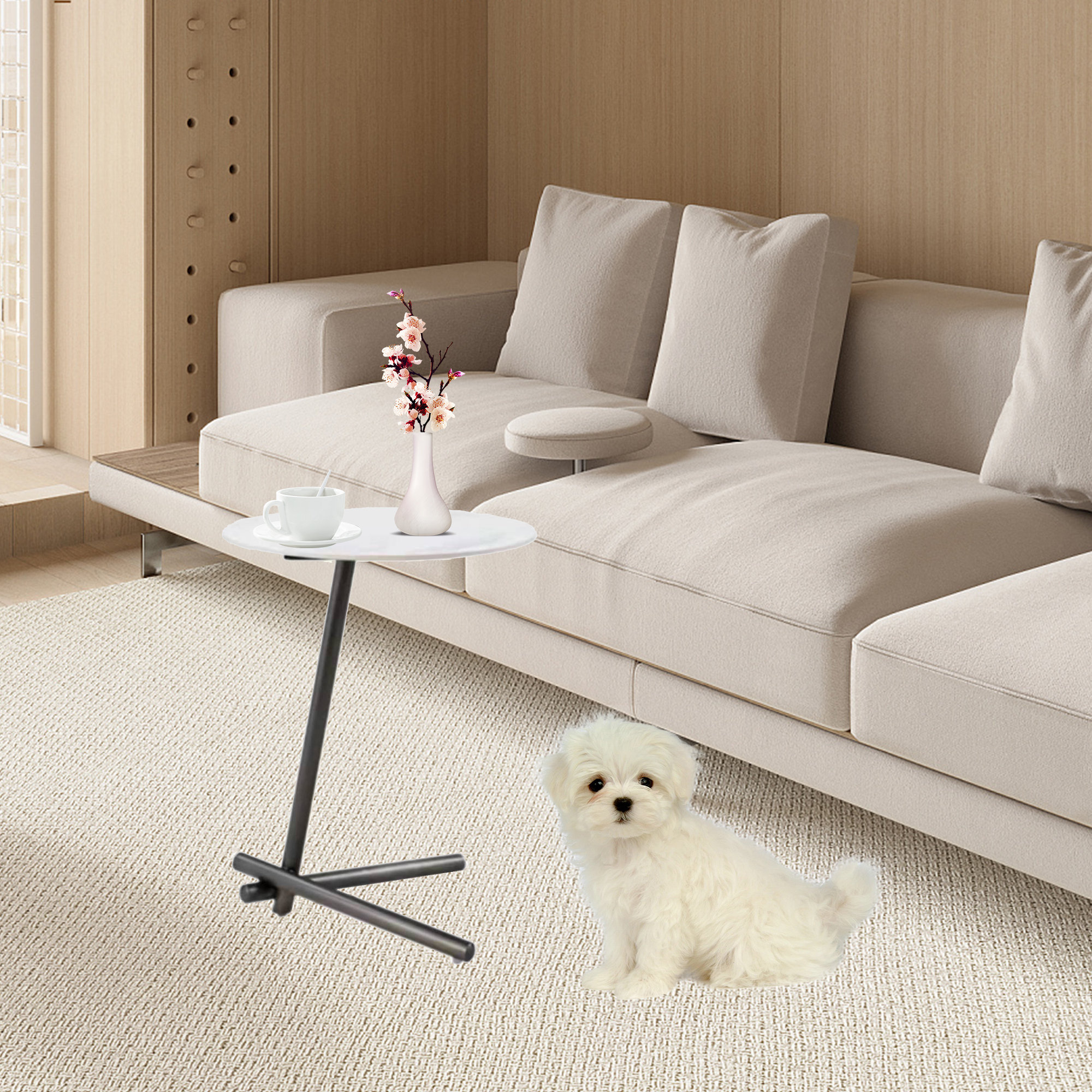 Wrought Studio Daishae Round Small Space Coffee Table,Side Table,For