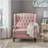 Oversized Tufted Wingback Fabric Push Back Recliner With Nailhead Trim And Button Tufted Diamond Stitch For Living Room, Bedroom-660637327