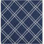 Tapis géométrique en laine / coton tissé à la main Rodgers - bleu / ivoire-1348277662