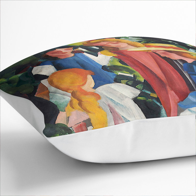 Four Girls Scatter Cushion, 55cm H x 55cm W x 20cm D, White