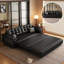 Canapé modulaire noir en similicuir-129862523