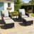5-Piece Patio PE Wicker Outdoor Set with Side Table,Swivel Chairs,Ottomans & Beige Cushions-657428472