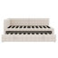 Lit de jour en L pleine grandeur revêtu de tissu et doté d'un lit gigogne escamotable double et de ports USB intégrés-56607394