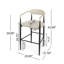 Tabouret de bar rembourré en tissu et fer de l 23 po x P 21,5 po x H 42 po Christopher Knight Home®