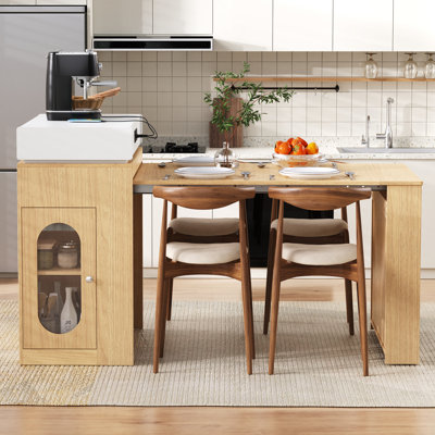 Table de salle à manger extensible, rangement peu encombrant, conception à feuilles pliantes, minimaliste contemporain, pour les cuisines et les salles à manger