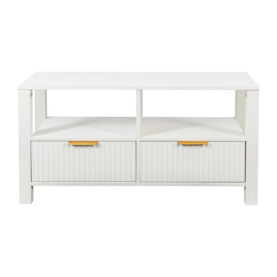Table basse ou meuble télé avec tiroirs blanc