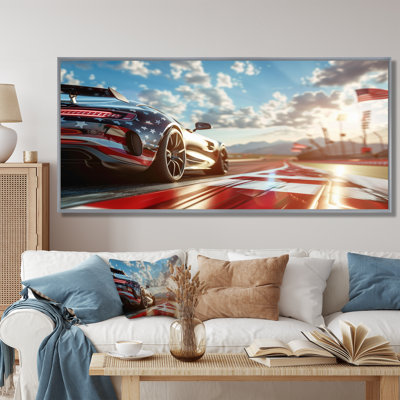 Sports Car At The Track - Race Tracks Wall Art Print
