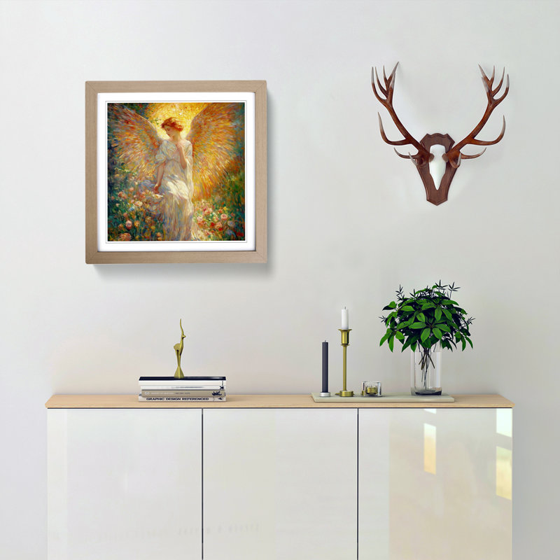 Angel Neo-Impressionism - Framed Print, Oak