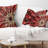 Red Symmetrical Flowers Pattern - Floral Printed Throw Pillow