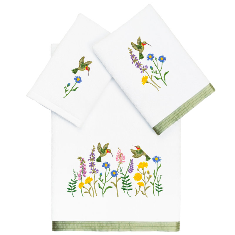 Ensemble de serviettes 100% coton Hada, Blanc