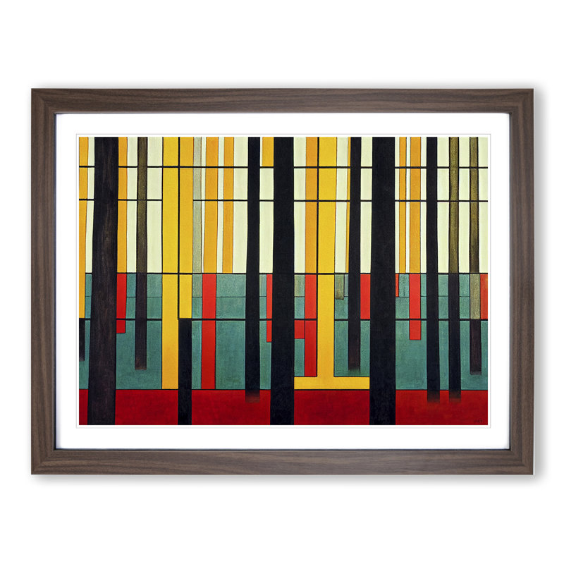 Abstract Spring Forest Vol.1 - Framed Print, 46cm H x 64cm W x 2cm D, Walnut