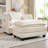 Boucle Fabric Club Chair Armchair with Ottoman-613019566