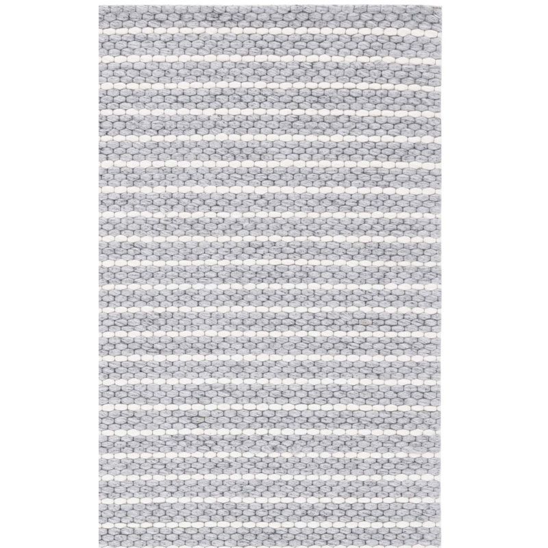 Vendome Hand Woven Wool And Cotton With Latex Solid Color Rug, Rectangle 3' x 5'