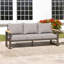 Mobilier de patio extérieur en aluminium, canapé d'extérieur toutes saisons à 3 places avec coussin en oléfine de 6 po et accoudoirs larges-429599844
