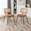 Chaise d'appoint moderne en lin avec dossier en rotin Sirine-838035681