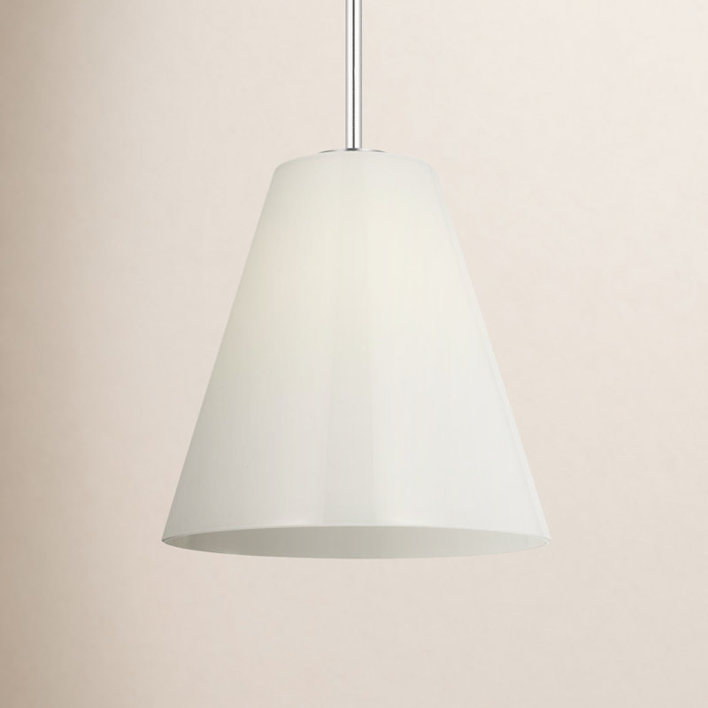 Hayden One Light Pendant, Brushed Nickel, White