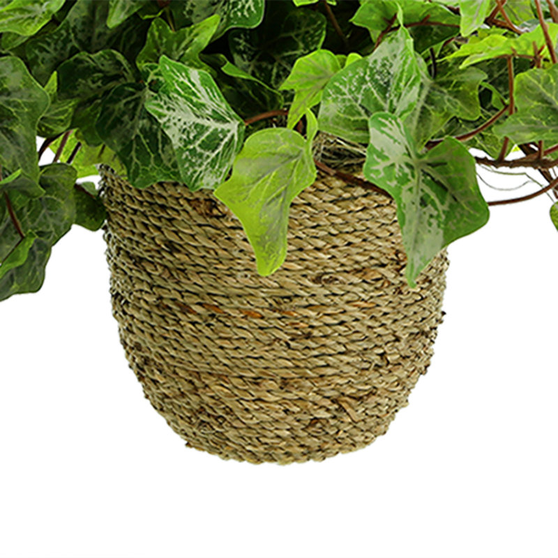 Nunn Faux Ivy Plant in Fiberstone Pot, Green, 15" H x 27" W x 27" D