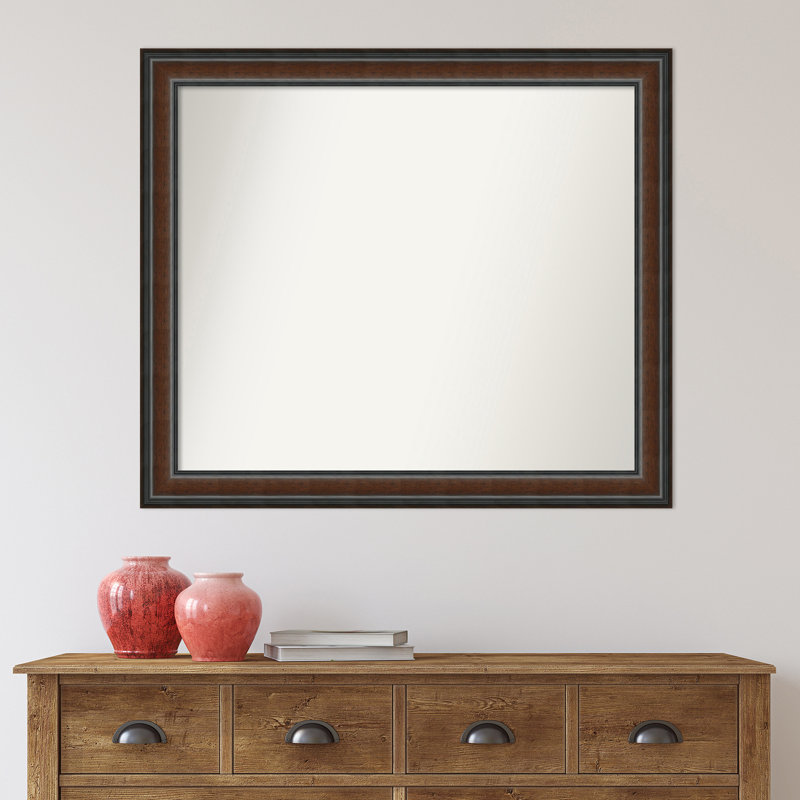 Halcott Solid Wood Rectangle Wall Mirror, 37" H x 32" W