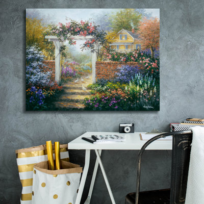  «Rose Arbor» par Nicky Boehme, art mural sur toile, 34 po x 26 po