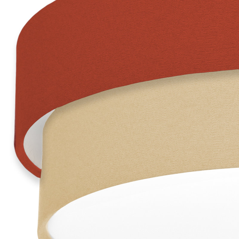 Avory Flush Mount, Brick Red / Latte Brown