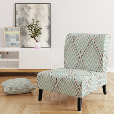 Ornament with Decorative Elements. - Mid-Century Upholstered Slipper Chair