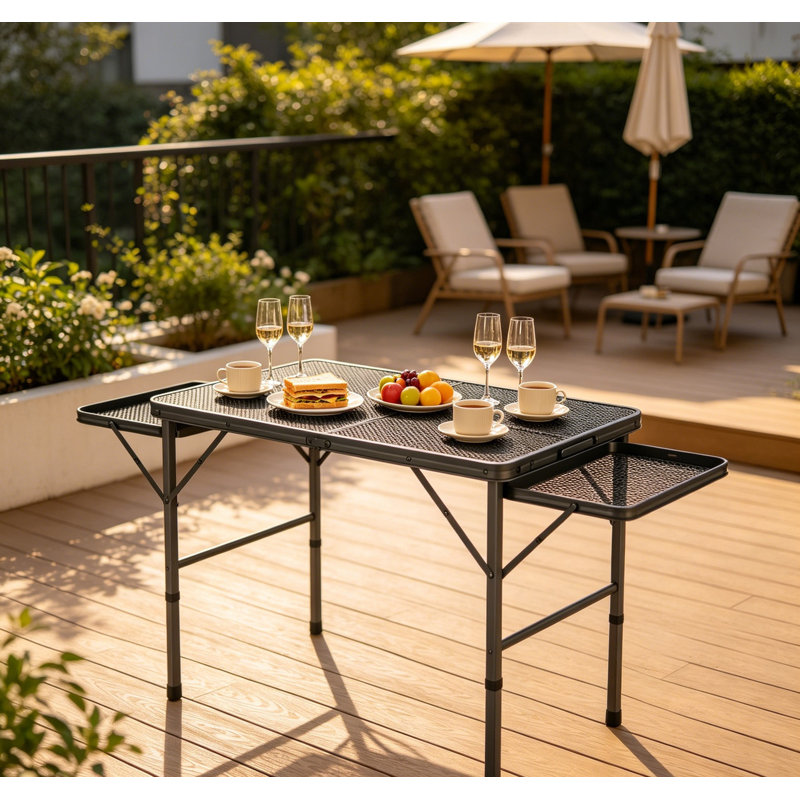 Table de patio portable, table debout, table d'extérieur pliable, table de camping, table de salle à manger extensible, table de pique-nique