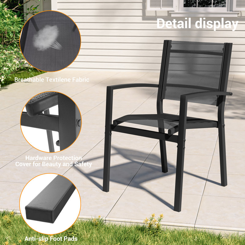 Chaise de patio (ensemble de 2), Noir